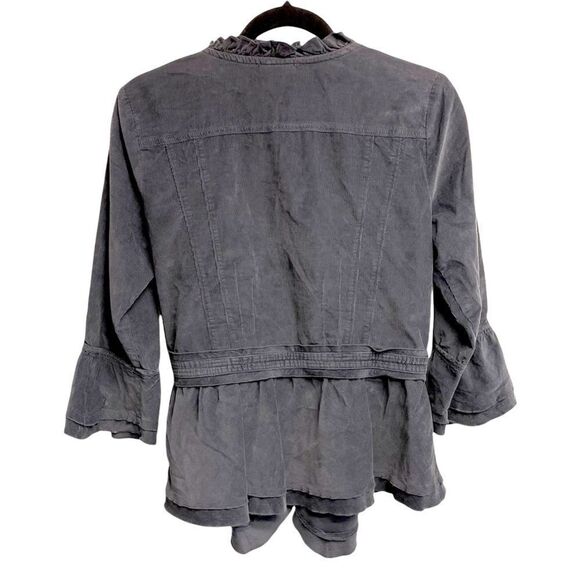 J. JILL Corduroy Wrap Blouse Grey S - Picture 5 of 7